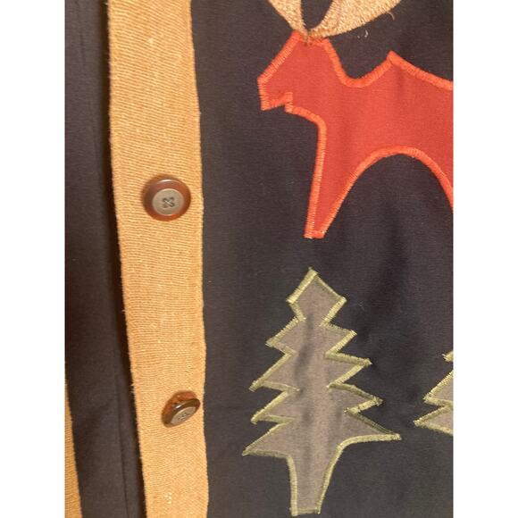 Vintage Rojo Patchwork Bode Jacket Dup Moose Forest Cotton Cardigan Men's Sz M - Picture 10 of 12